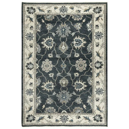 Clot Floral Charcoal Large Area Rugs For Living Room - LOOMLAN - LOOMLAN - Area Rugs