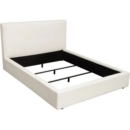 Cloud White Low Profile Bed Frame - LOOMLAN - Diamond Sofa - Beds