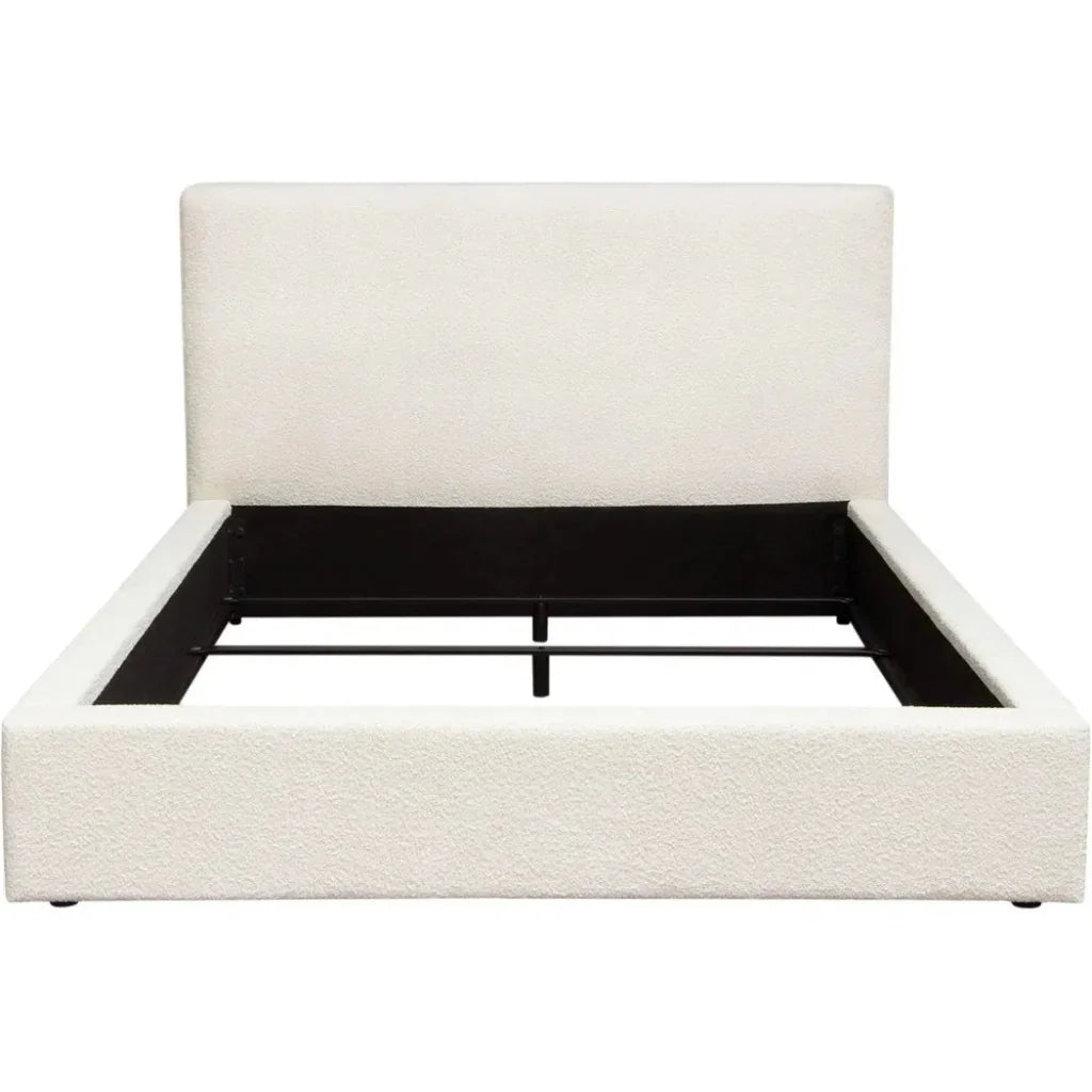 Cloud White Low Profile Bed Frame - LOOMLAN - Diamond Sofa - Beds