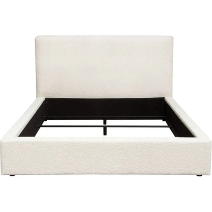 Cloud White Low Profile Bed Frame - LOOMLAN - Diamond Sofa - Beds