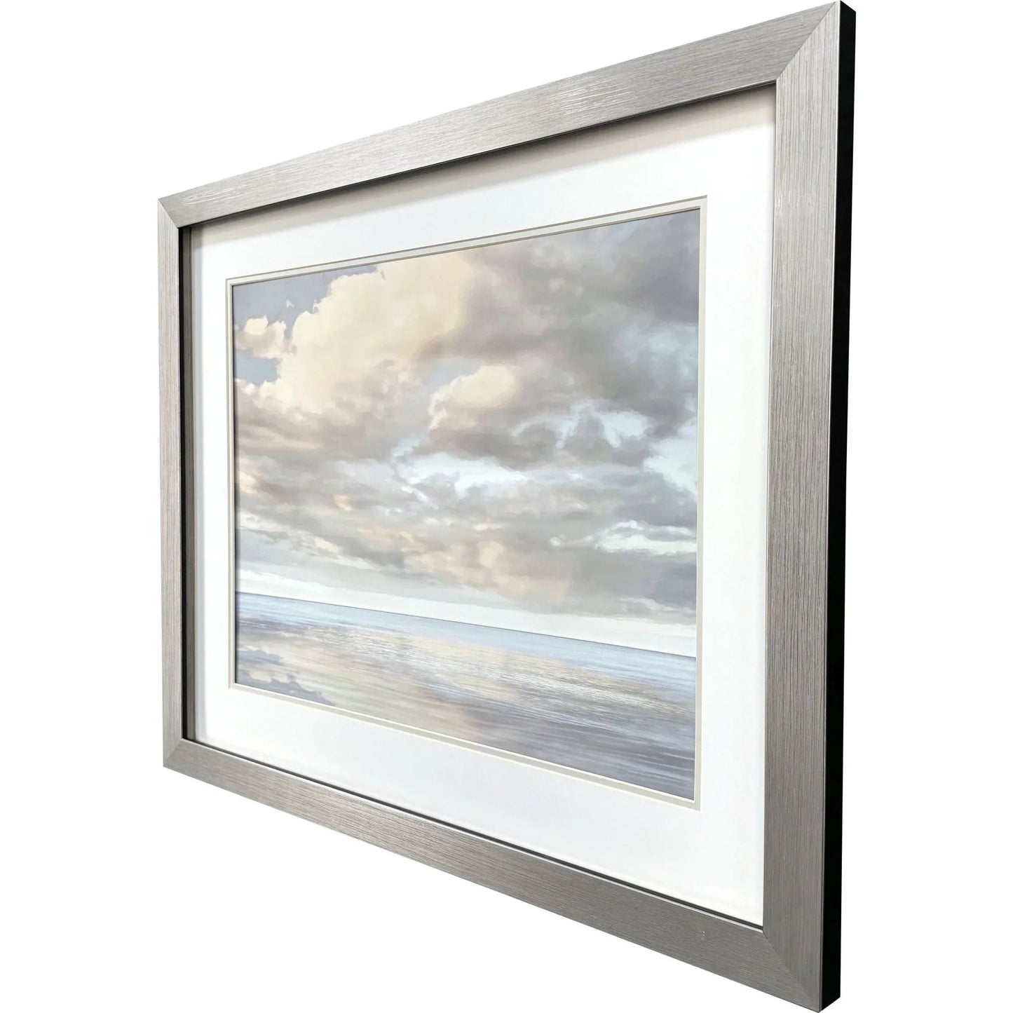 Cloudscape Brushed Silver Framed Wall Art