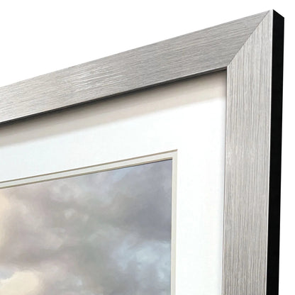 Cloudscape Brushed Silver Framed Wall Art