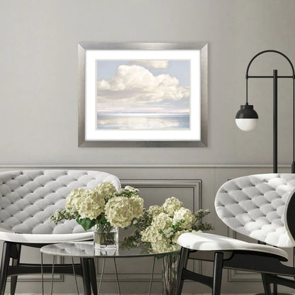 Cloudscape Brushed Silver Framed Wall Art