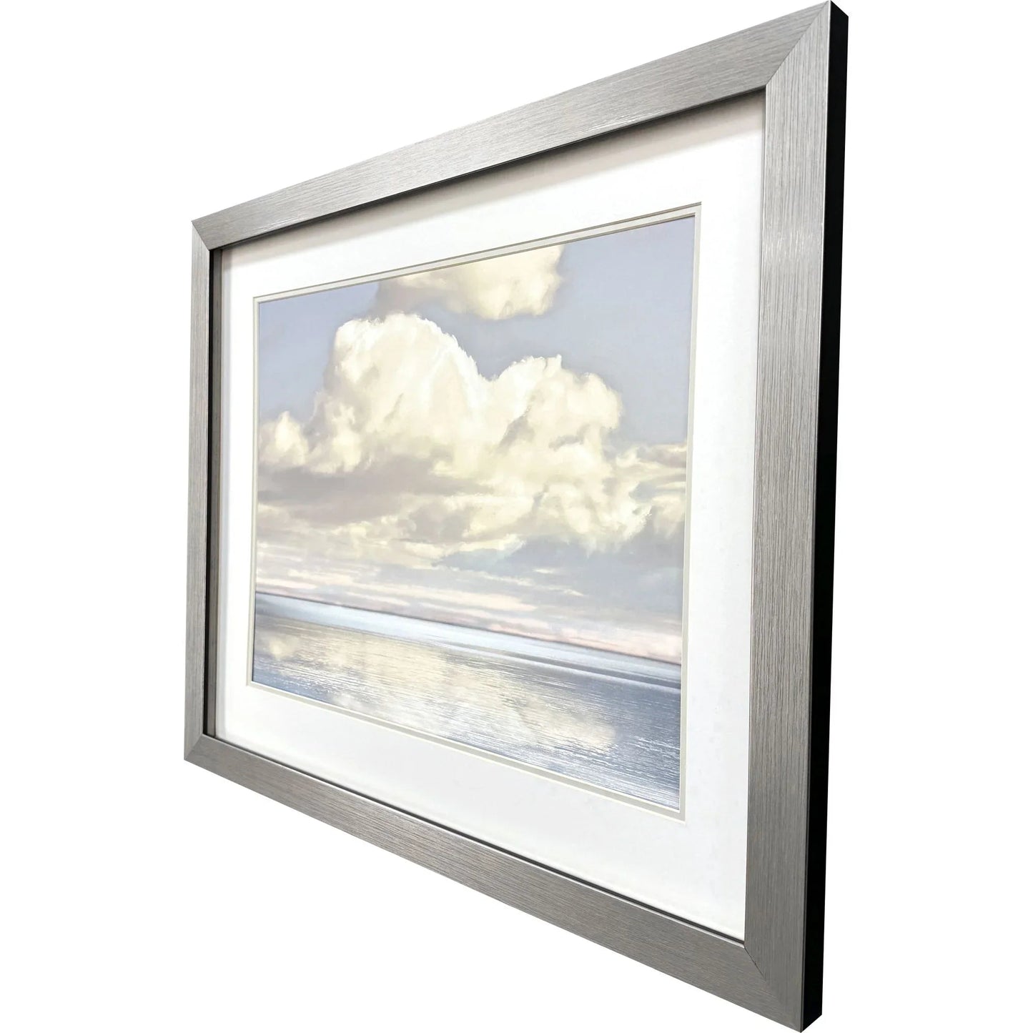 Cloudscape Brushed Silver Framed Wall Art