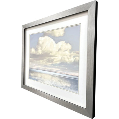 Cloudscape Brushed Silver Framed Wall Art