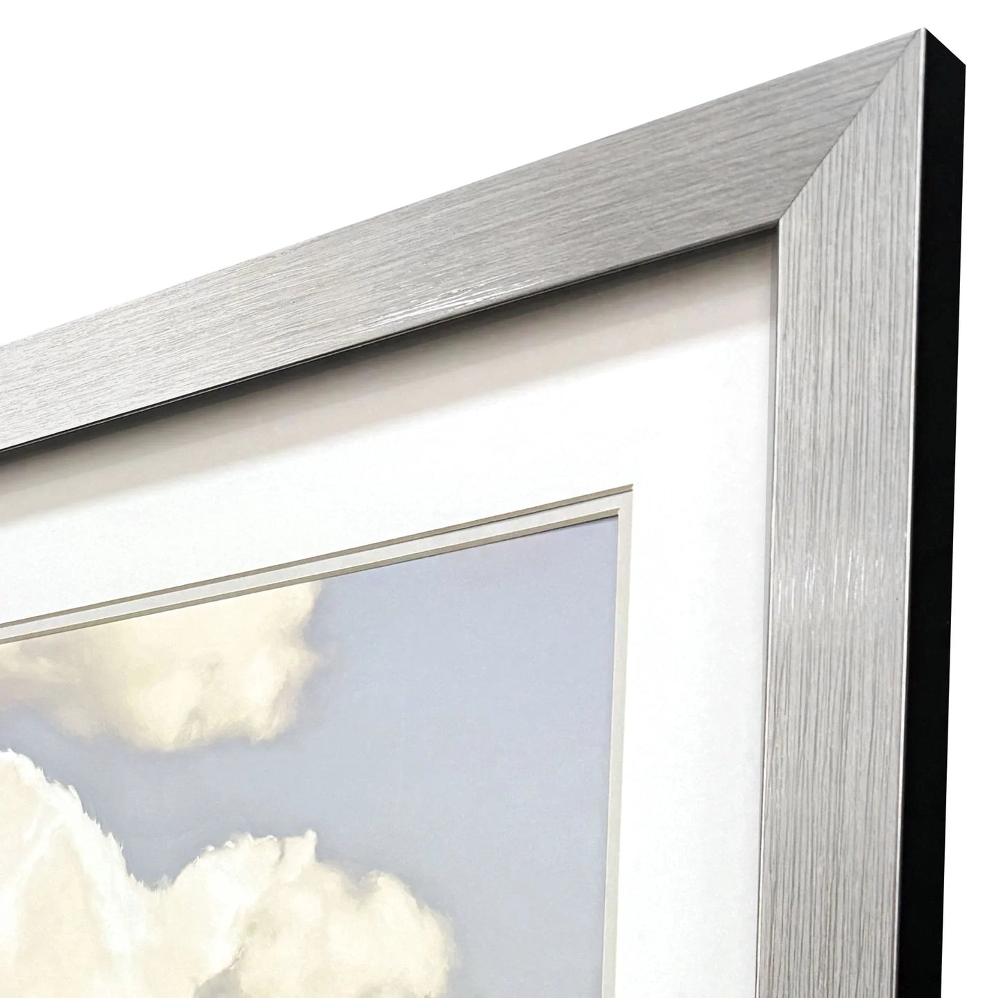 Cloudscape Brushed Silver Framed Wall Art