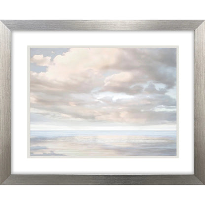 Cloudscape Brushed Silver Framed Wall Art