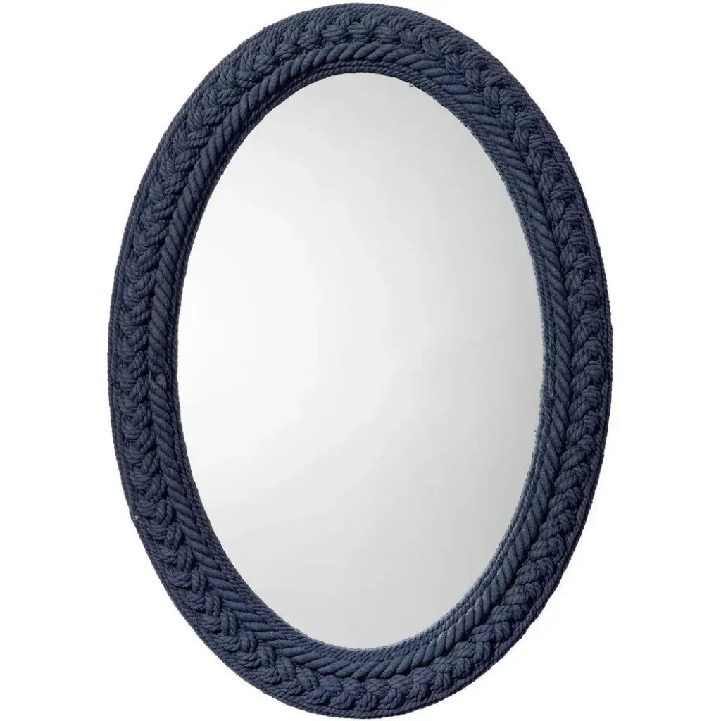 Club Cotton Rope Braided Oval Wall Mirror - LOOMLAN - Jamie Young - Wall Mirrors