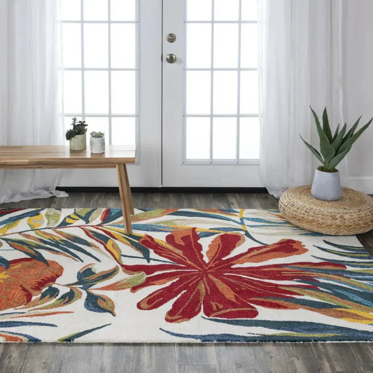 Clux Floral Ivory Area Rugs For Living Room - LOOMLAN - LOOMLAN - Area Rugs