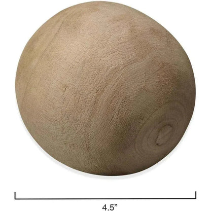 Coastal Brown Paulownia Wood Malibu Wood Balls 3PC - LOOMLAN - Jamie Young - Statues & Sculptures