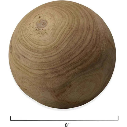 Coastal Brown Paulownia Wood Malibu Wood Balls 3PC - LOOMLAN - Jamie Young - Statues & Sculptures