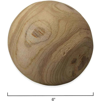 Coastal Brown Paulownia Wood Malibu Wood Balls 3PC - LOOMLAN - Jamie Young - Statues & Sculptures