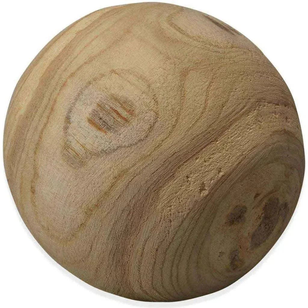 Coastal Brown Paulownia Wood Malibu Wood Balls 3PC - LOOMLAN - Jamie Young - Statues & Sculptures