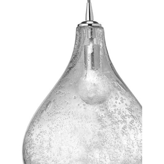 Coastal Clear Textured Glass Curved Pendant - Large - LOOMLAN - Jamie Young - Pendants