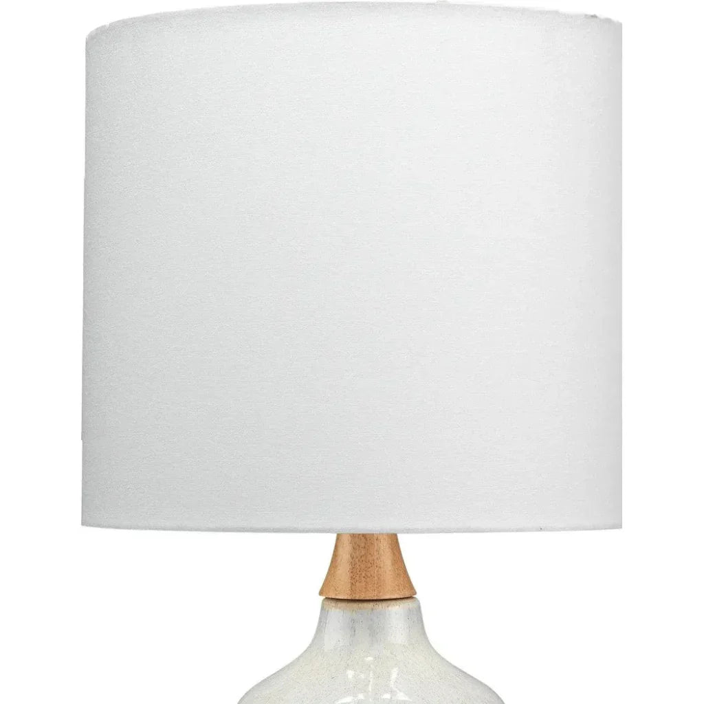 Coastal Cream Ceramic Rubber Wood Alice Table Lamp - LOOMLAN - Jamie Young - Table Lamps