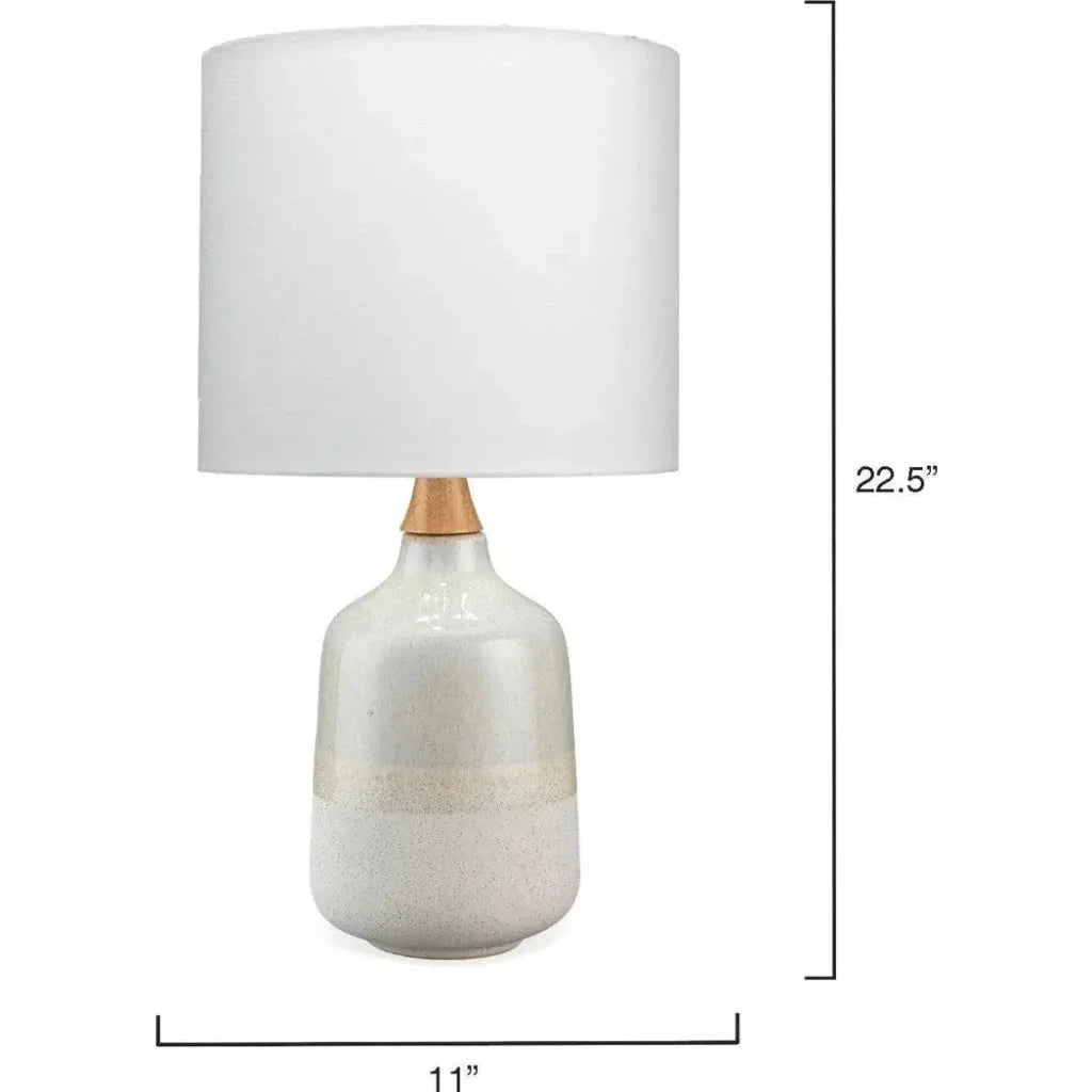 Coastal Cream Ceramic Rubber Wood Alice Table Lamp - LOOMLAN - Jamie Young - Table Lamps