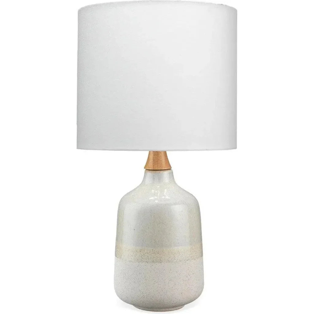 Coastal Cream Ceramic Rubber Wood Alice Table Lamp - LOOMLAN - Jamie Young - Table Lamps
