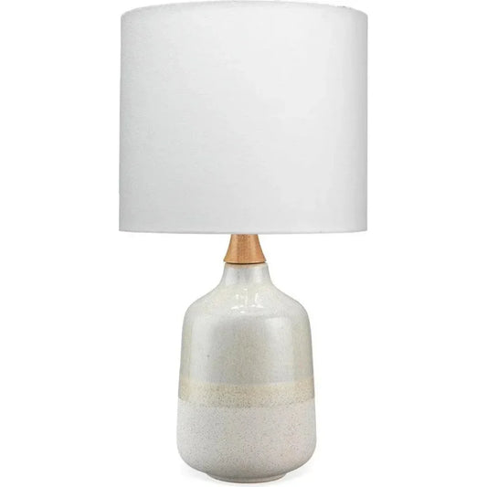 Coastal Cream Ceramic Rubber Wood Alice Table Lamp - LOOMLAN - Jamie Young - Table Lamps