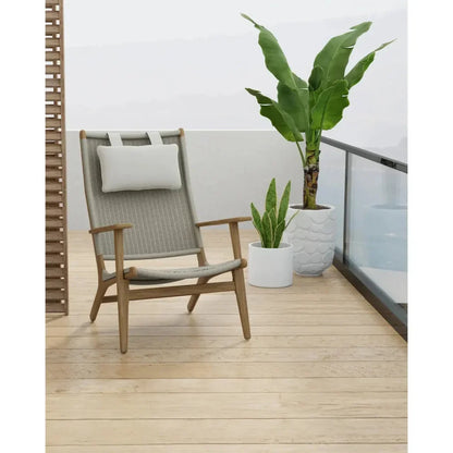 Coastal Cushionless Highback Outdoor Chair-Outdoor Accent Chairs-Sunset West-LOOMLAN