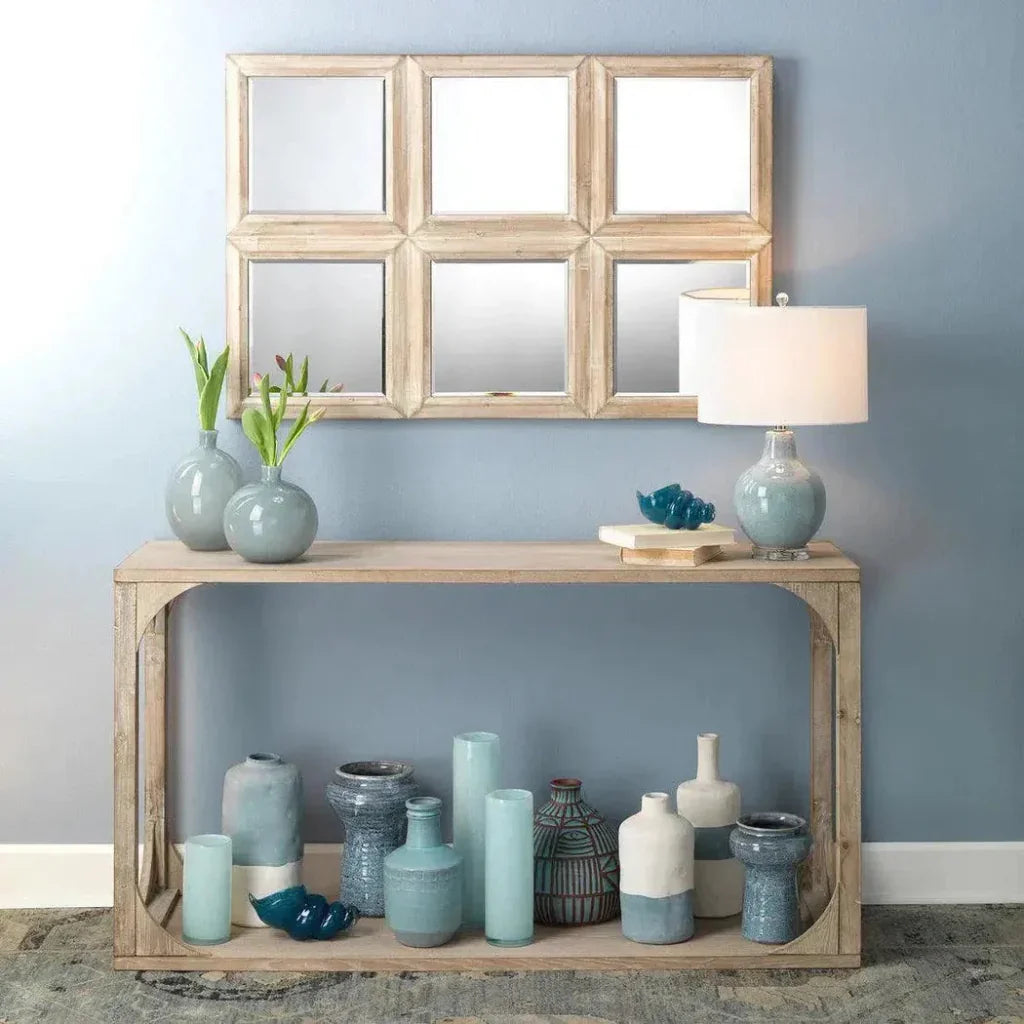 Coastal Grey Fir Veneer Everett Openwork Console Table - LOOMLAN - Jamie Young - Console Tables