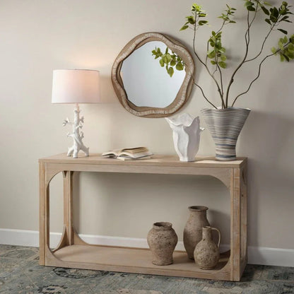 Coastal Grey Fir Veneer Everett Openwork Console Table - LOOMLAN - Jamie Young - Console Tables