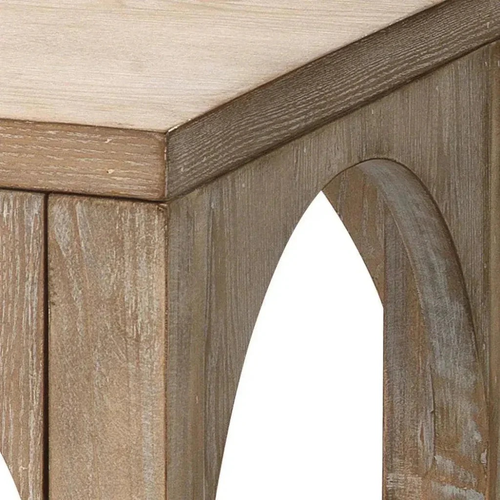 Coastal Grey Fir Veneer Everett Openwork Console Table - LOOMLAN - Jamie Young - Console Tables