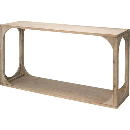 Coastal Grey Fir Veneer Everett Openwork Console Table - LOOMLAN - Jamie Young - Console Tables