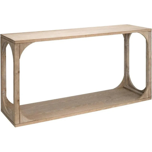 Coastal Grey Fir Veneer Everett Openwork Console Table - LOOMLAN - Jamie Young - Console Tables