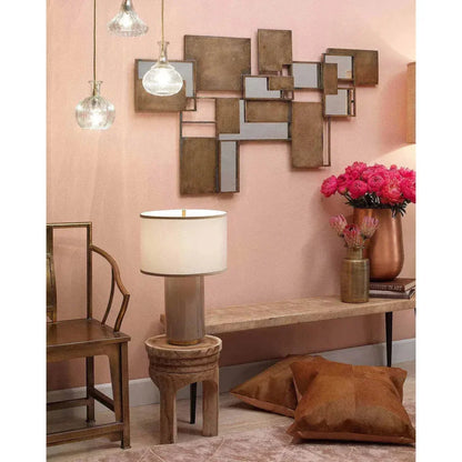 Coastal Paulownia Wood Mesa Backless Stool - LOOMLAN - Jamie Young - Side Tables