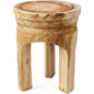 Coastal Paulownia Wood Mesa Backless Stool - LOOMLAN - Jamie Young - Side Tables