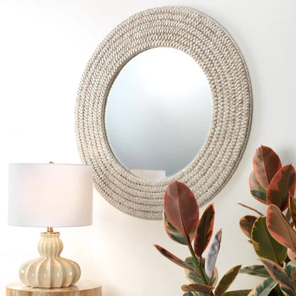Coastal Round Seagrass Hand - Woven Meadow Wall Mirror - LOOMLAN - Jamie Young - Wall Mirrors
