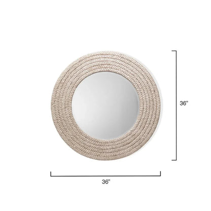 Coastal Round Seagrass Hand - Woven Meadow Wall Mirror - LOOMLAN - Jamie Young - Wall Mirrors