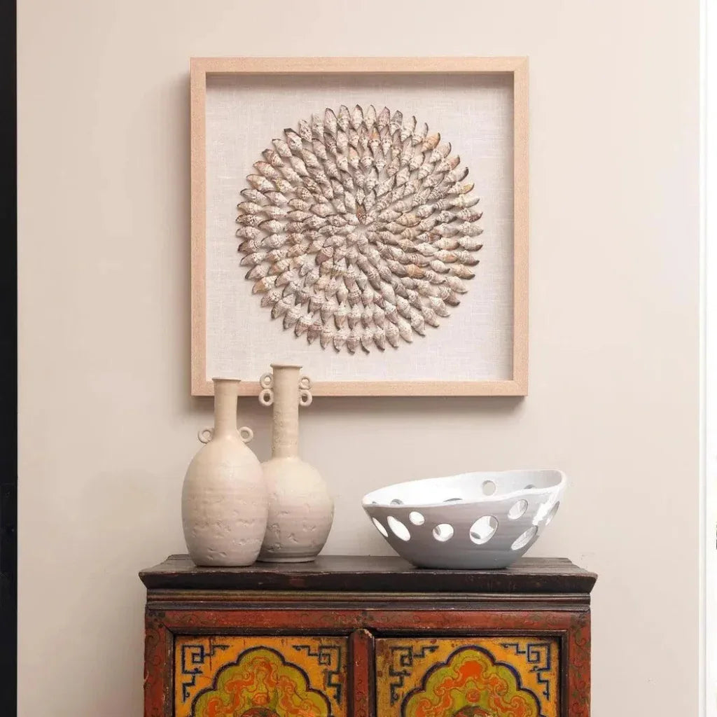 Coastal Style Beige Conch Shells Riviera d Wall Art-Framed Wall Art-Jamie Young-LOOMLAN