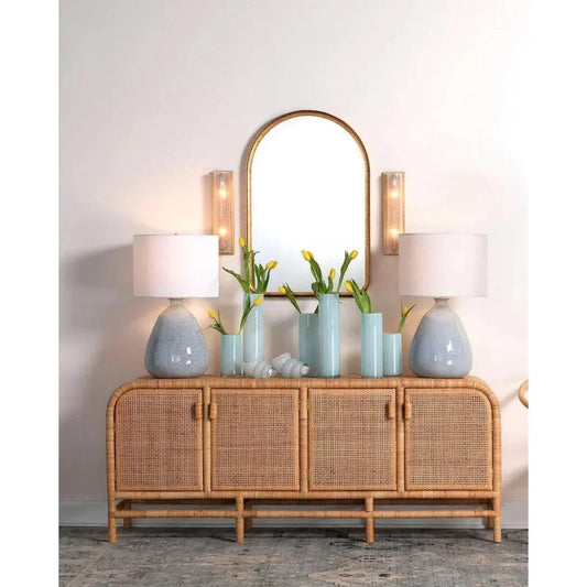 Coastal Style Blue Ceramic Levi Table Lamp - LOOMLAN - Jamie Young - Table Lamps