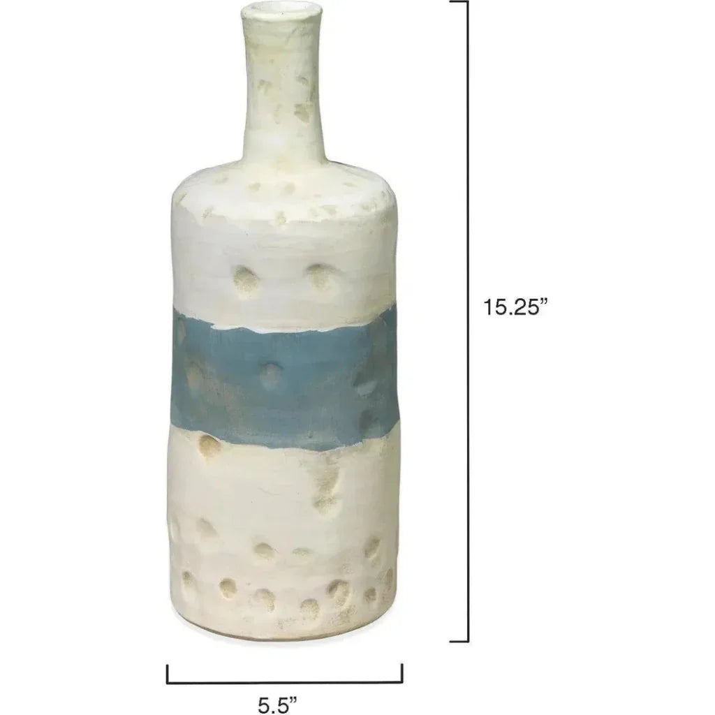 Coastal Style Blue Ceramic Sedona Vessels 3PC - LOOMLAN - Jamie Young - Vases & Jars