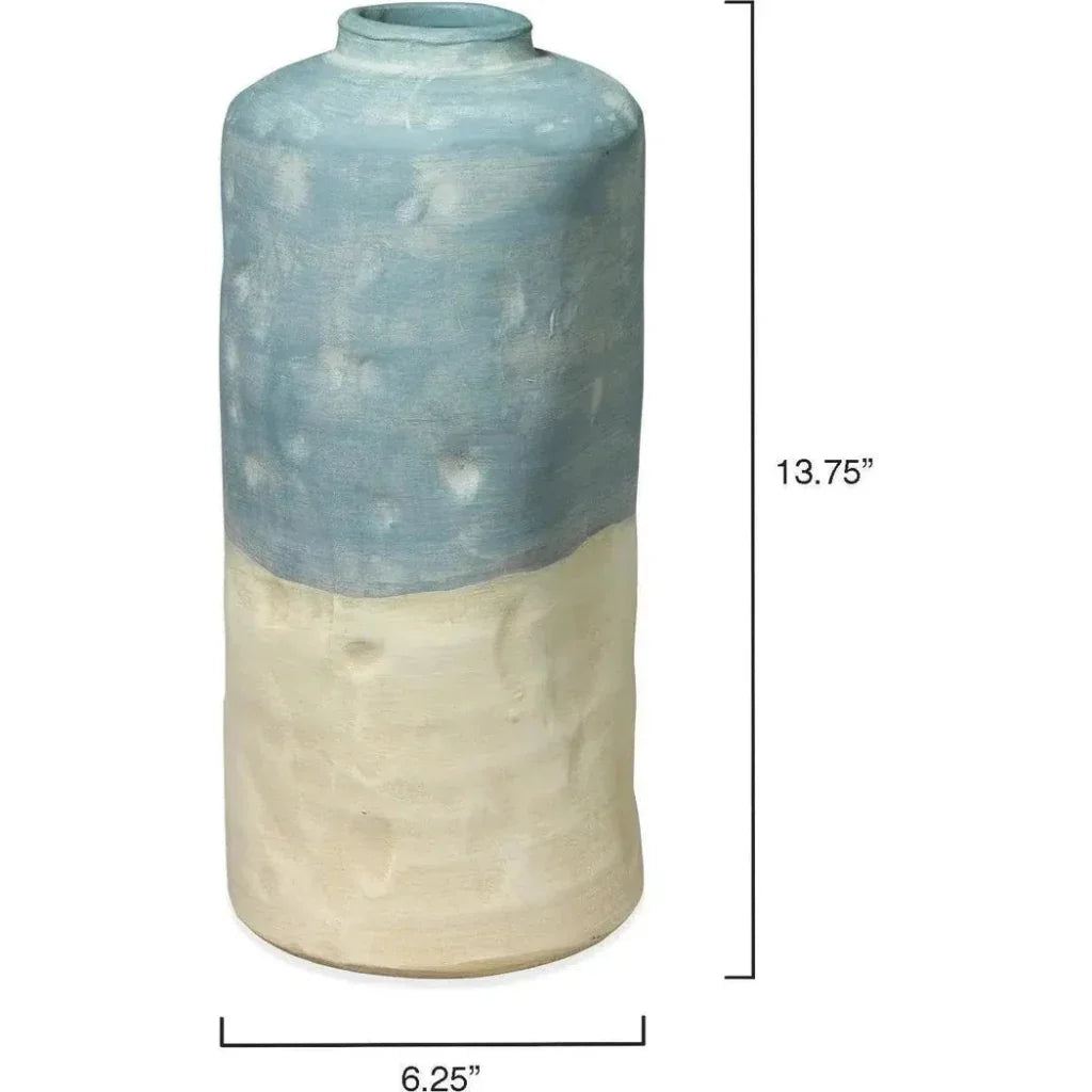 Coastal Style Blue Ceramic Sedona Vessels 3PC - LOOMLAN - Jamie Young - Vases & Jars