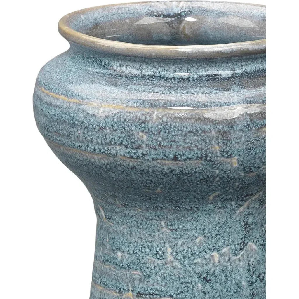 Coastal Style Blue Ceramic Snorkel Vases 2PC - LOOMLAN - Jamie Young - Vases & Jars