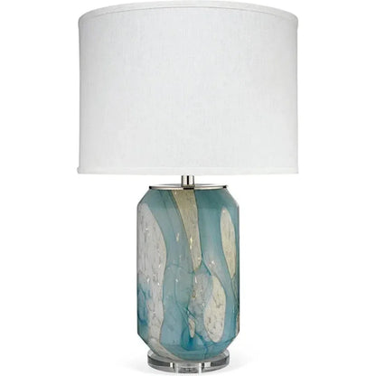 Coastal Style Blue Glass Acrylic Helen Table Lamp - LOOMLAN - Jamie Young - Table Lamps