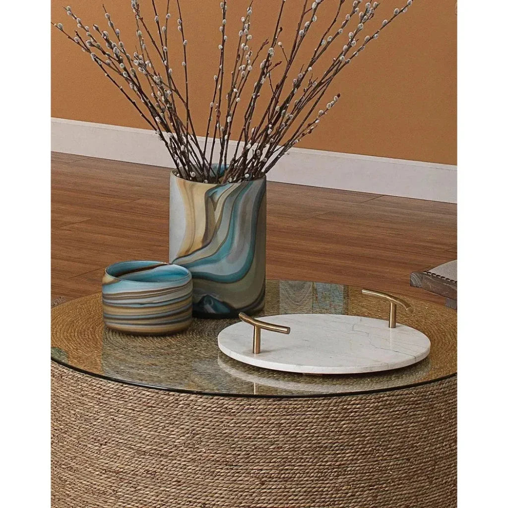 Coastal Style Blue Glass Terrene Vase - Medium - LOOMLAN - Jamie Young - Vases & Jars