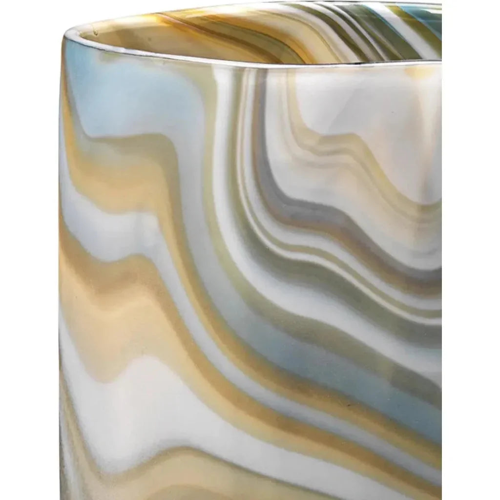 Coastal Style Blue Glass Terrene Vase - Medium - LOOMLAN - Jamie Young - Vases & Jars