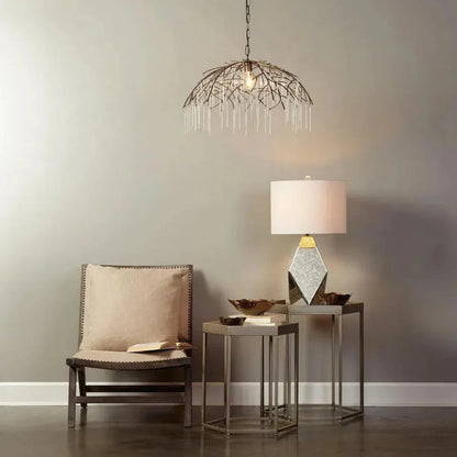 Coastal Style Brass Glass & Glass Vine Pendant - LOOMLAN - Jamie Young - Pendants