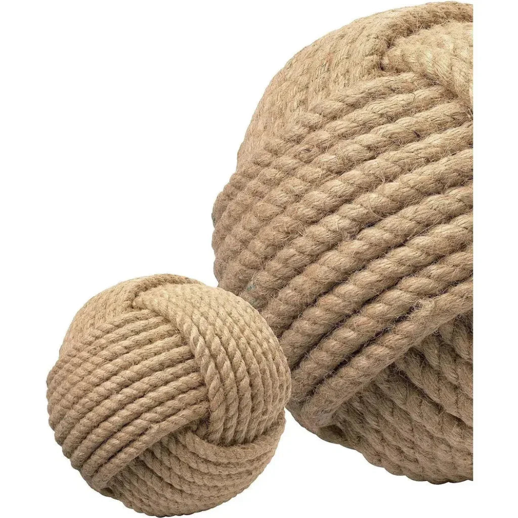 Coastal Style Brown Jute Balls (Set of 3) - LOOMLAN - Jamie Young - Statues & Sculptures