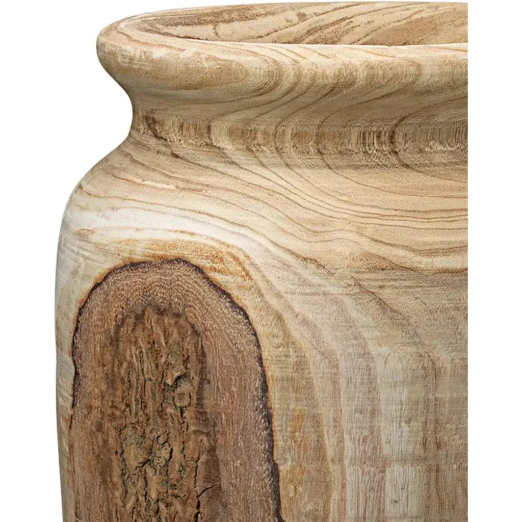 Coastal Style Brown Paulownia Wood anga Wooden Vase - LOOMLAN - Jamie Young - Vases & Jars