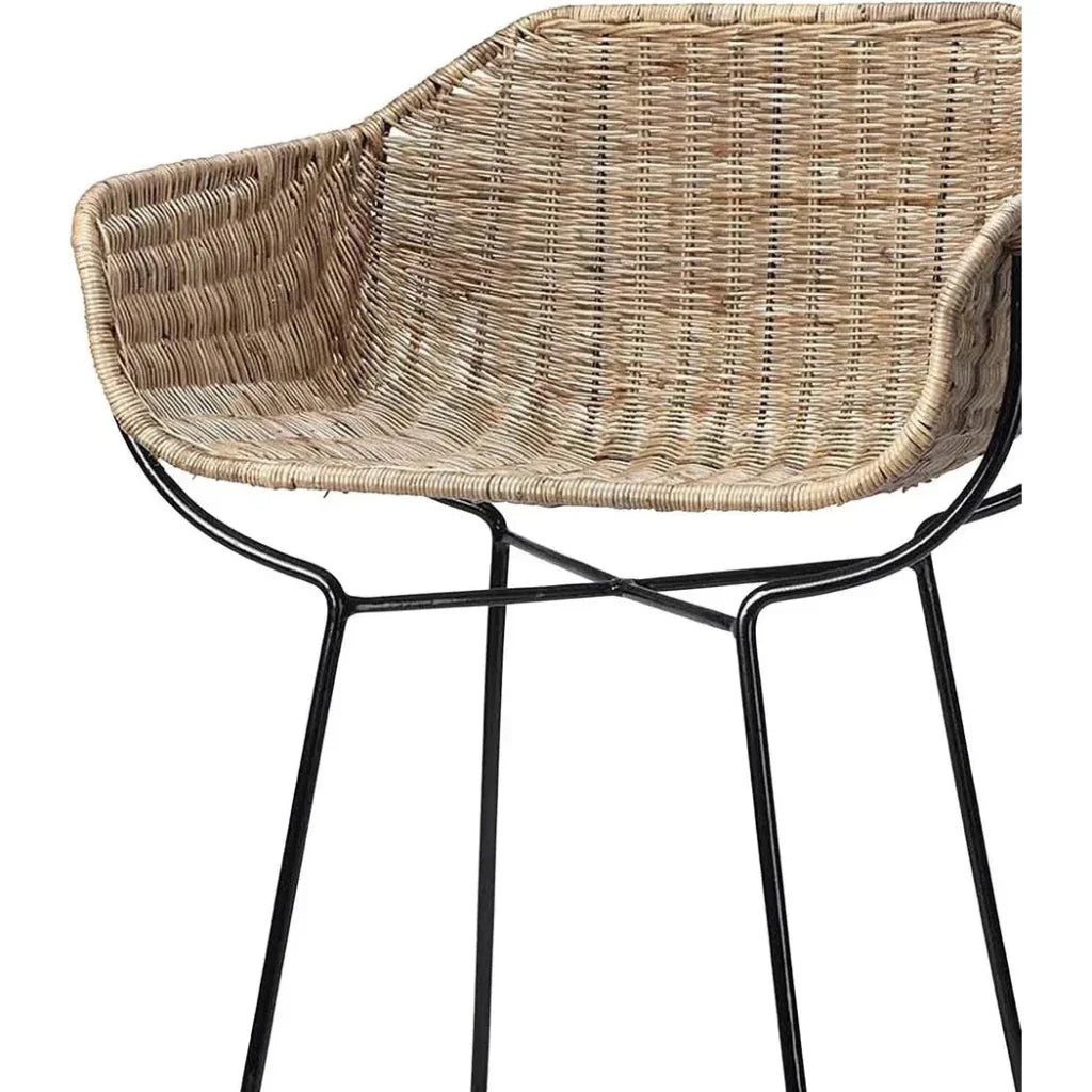 Coastal Style Brown Rattan Nusa Counter Stool Back - LOOMLAN - Jamie Young - Counter Stools