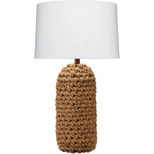 Coastal Style Brown Rope Lawrence Table Lamp - LOOMLAN - Jamie Young - Table Lamps