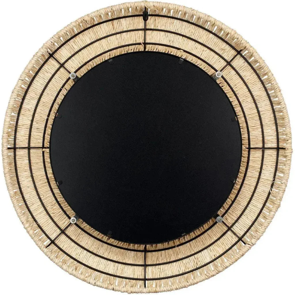 Coastal Style Corn Leaf Rope Round Hollis Wall Mirror - LOOMLAN - Jamie Young - Wall Mirrors