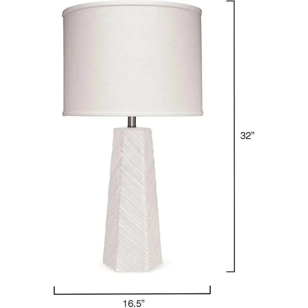 Coastal Style Cream Ceramic High Rise Table Lamp - LOOMLAN - Jamie Young - Table Lamps