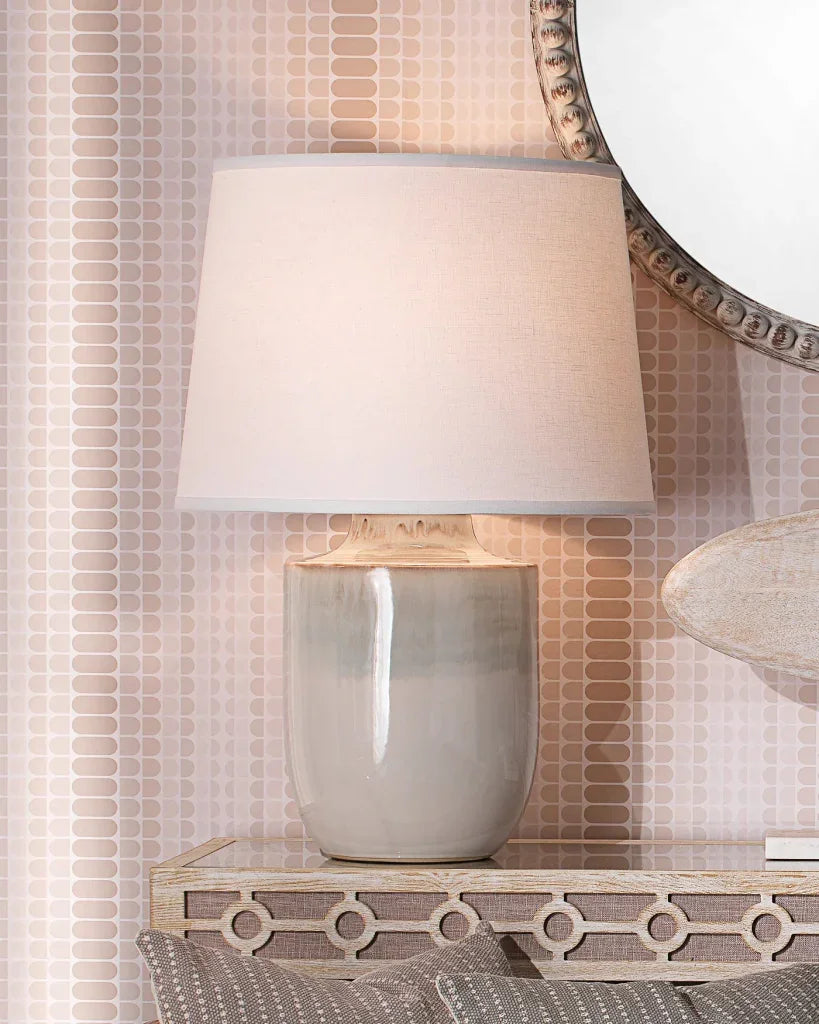 Coastal Style Cream Ceramic Lagoon Table Lamp - LOOMLAN - Jamie Young - Table Lamps