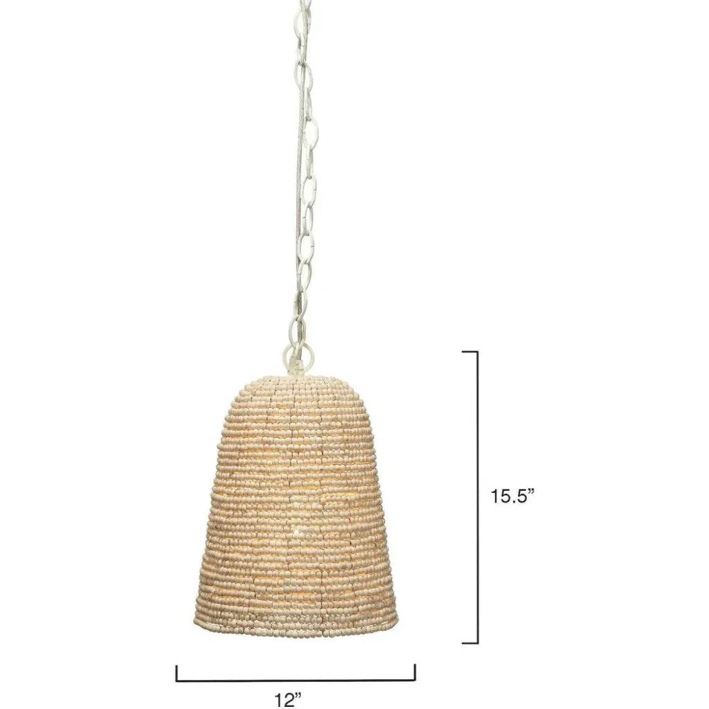 Coastal Style Cream Wood Iron Canal Pendant - LOOMLAN - Jamie Young - Pendants
