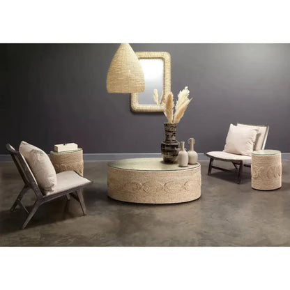 Coastal Style Cream Wood Iron Gulf Steam Pendant - LOOMLAN - Jamie Young - Pendants